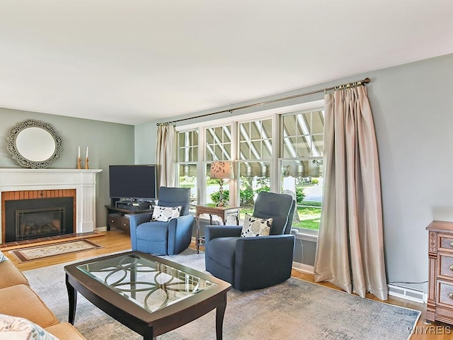 149 Ava Ln, Amherst, NY 14221 - living room featuring wood finished floors and a fireplace
