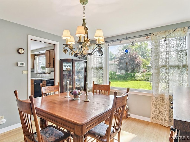149 Ava Ln, Amherst, NY 14221 - dining room featuring a chandelier, plenty of natural light, and light wood finished floors