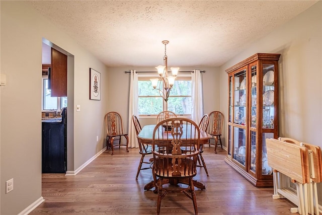 15 Chesapeake Lndg, Henrietta, NY 14586 - dining room with a chandelier, a textured ceiling, and wood finished floors