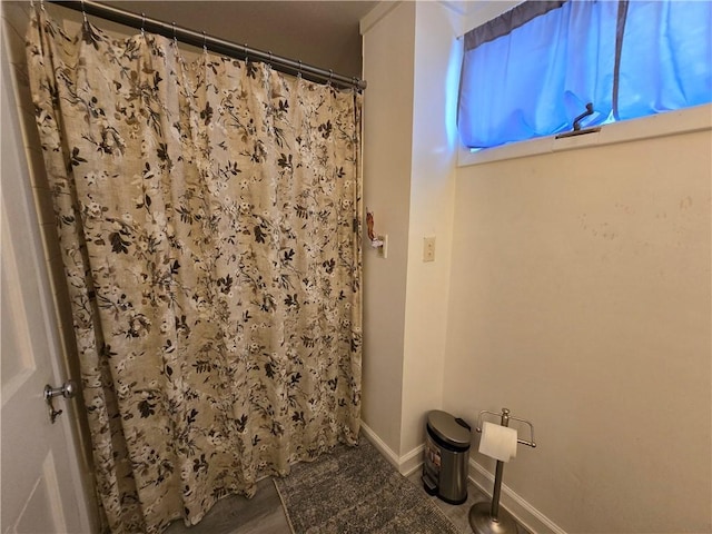 37 Pulaski St, Auburn, NY 13021 - full bathroom with a shower with shower curtain and baseboards