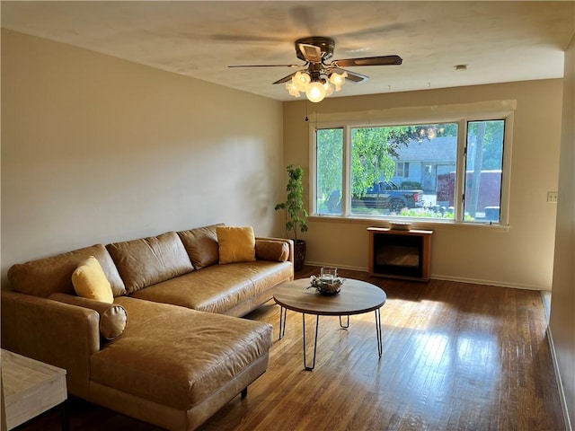 96 Vinal Ave, Irondequoit, NY 14609 - living area featuring ceiling fan and wood finished floors
