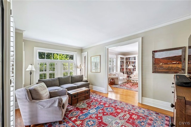 49 Academy St, Skaneateles, NY 13152 - living area with wood finished floors and crown molding