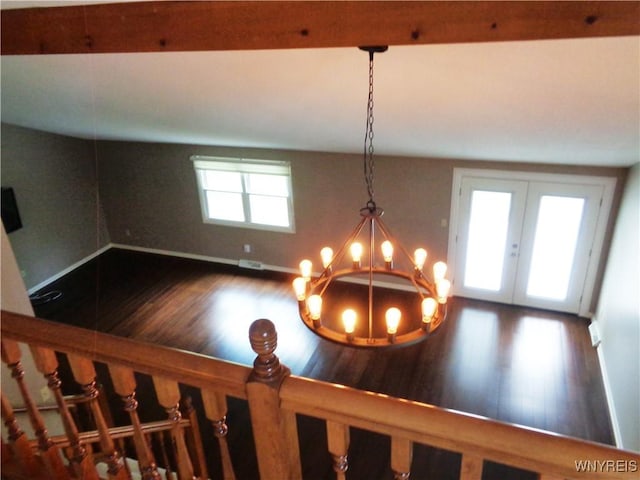 4315 Twilight Ln, Hamburg, NY 14075 - detailed view of wood finished floors, a chandelier, and french doors