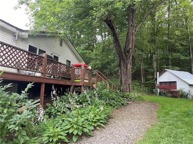 1571 State Highway 7, Afton, NY 13730 - view of yard with a wooden deck