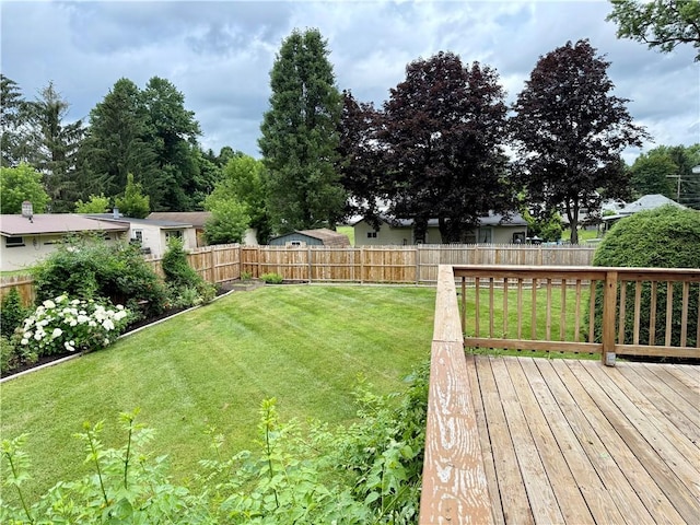 5 Riverside Ave, Oneonta, NY 13820 - fenced backyard with a deck
