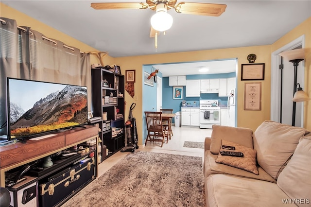 3410 Bullis Rd, Elma, NY 14059 - living room featuring ceiling fan