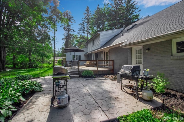 3410 Bullis Rd, Elma, NY 14059 - view of patio with a deck, outdoor dining area, and grilling area