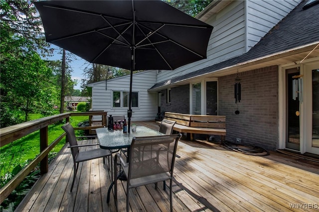 3410 Bullis Rd, Elma, NY 14059 - wooden deck featuring outdoor dining space