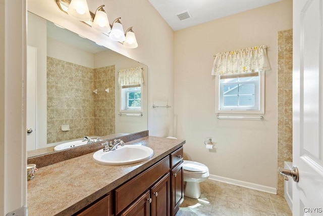 8449 Newbury Pl, Clay, NY 13041 - full bathroom with plenty of natural light, vanity, a shower, and tile patterned floors