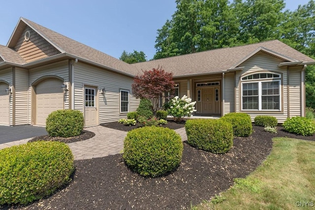 8449 Newbury Pl, Clay, NY 13041 - ranch-style home with an attached garage and a shingled roof