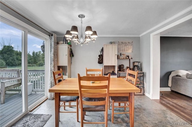 1218 Baseline Rd, Grand Island, NY 14072 - dining area with a chandelier and ornamental molding
