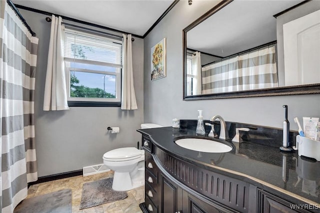 1218 Baseline Rd, Grand Island, NY 14072 - bathroom with vanity, a shower with curtain, and crown molding