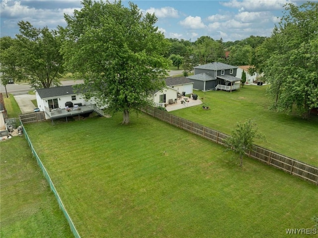 1218 Baseline Rd, Grand Island, NY 14072 - fenced backyard featuring a wooden deck