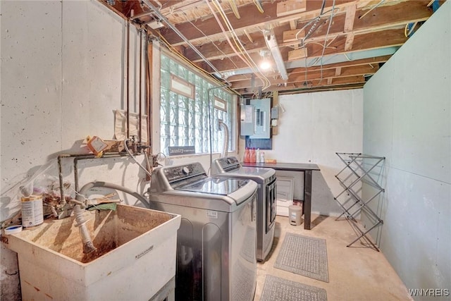 1218 Baseline Rd, Grand Island, NY 14072 - laundry room featuring electric panel and separate washer and dryer