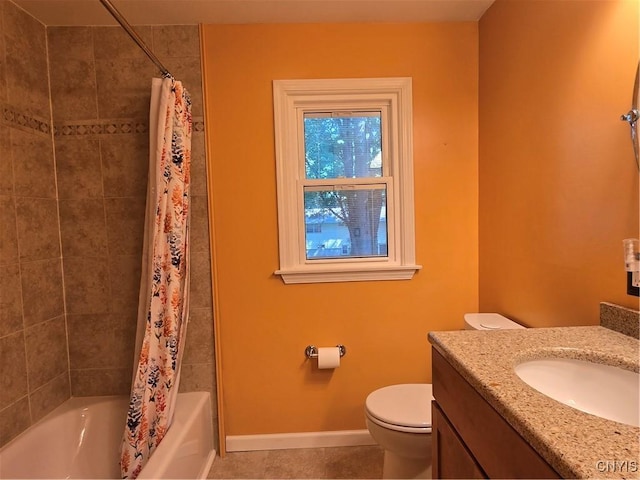 4777 Glencrest Ave, Clay, NY 13088 - full bathroom featuring vanity, tile patterned flooring, and shower / tub combo