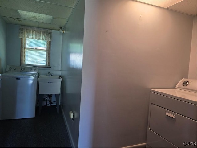 4777 Glencrest Ave, Clay, NY 13088 - washroom with independent washer and dryer and baseboards
