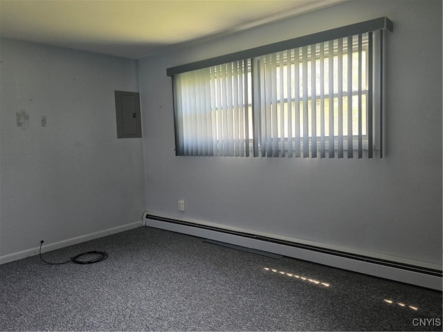 4777 Glencrest Ave, Clay, NY 13088 - empty room featuring electric panel and a baseboard heating unit