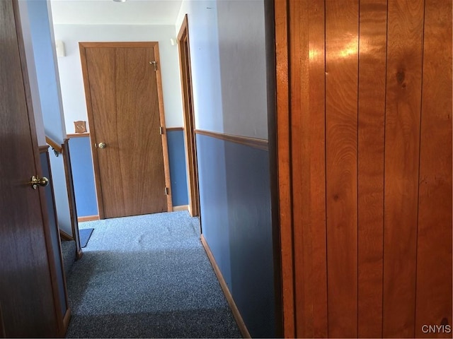 4777 Glencrest Ave, Clay, NY 13088 - hall with carpet floors and an upstairs landing