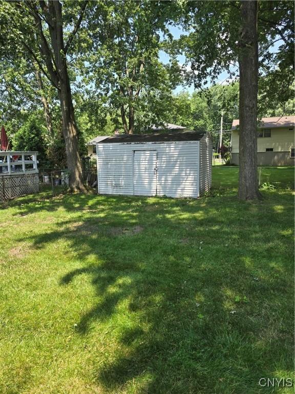 4777 Glencrest Ave, Clay, NY 13088 - view of grassy yard with a shed