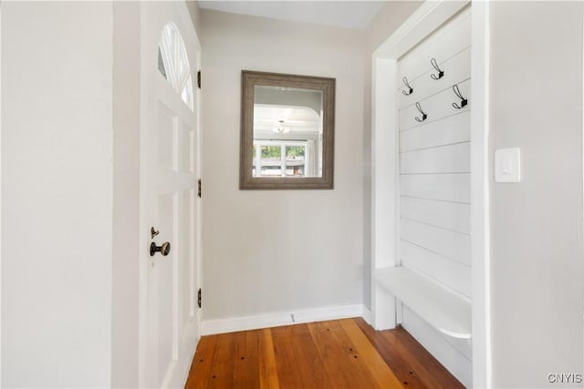 200 Audubon Rd, Manlius, NY 13066 - mudroom featuring wood-type flooring and baseboards