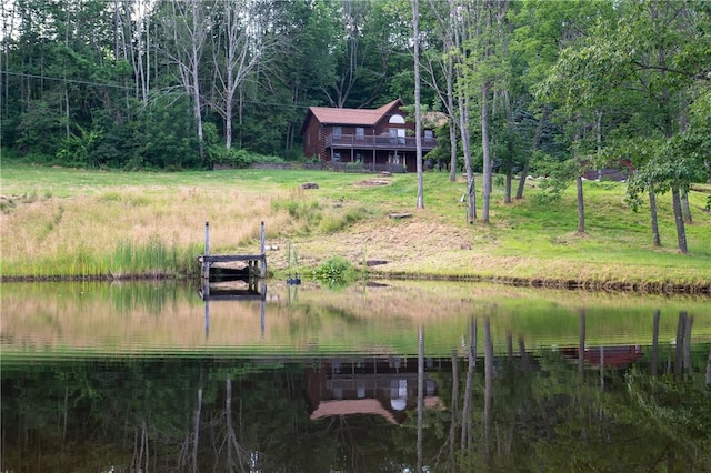 817 Flax Island Rd, Otego, NY 13825 - dock area with a water view and a view of trees