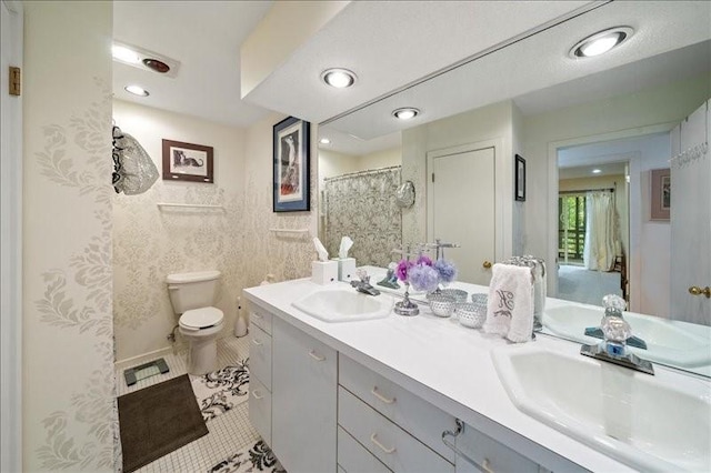 823 Skylane, Union, NY 13760 - full bath featuring double vanity, tile patterned flooring, and recessed lighting