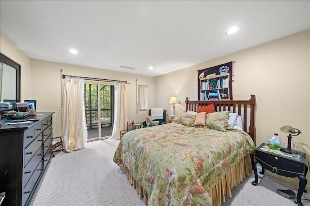 823 Skylane, Union, NY 13760 - bedroom featuring light carpet, access to outside, and recessed lighting