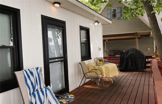 5681 Leidenfrost Adams Rd, Hector, NY 14841 - wooden deck featuring a grill