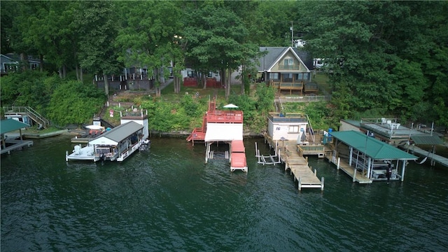 5681 Leidenfrost Adams Rd, Hector, NY 14841 - dock area with boat lift and a water view