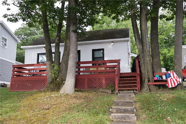 5681 Leidenfrost Adams Rd, Hector, NY 14841 - view of front of house featuring a deck and stairs
