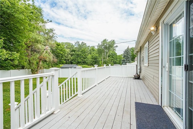 209 Thompson Rd, Henrietta, NY 14623 - wooden terrace with a fenced backyard
