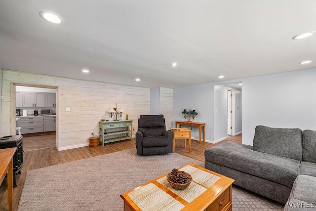 9184 Newcomb Rd, Evans, NY 14006 - living area featuring wood finished floors and recessed lighting
