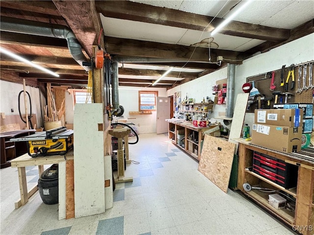 1155 County Route 53, Scriba, NY 13126 - below grade area featuring a workshop area and tile patterned floors