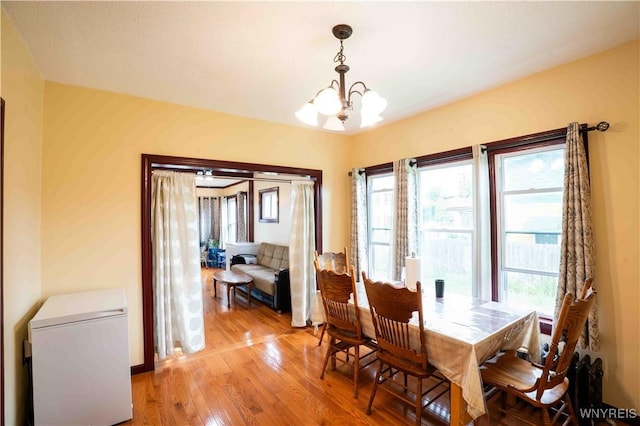 14 Phyllis Ave, Buffalo, NY 14215 - dining room with a chandelier, light wood-type flooring, and plenty of natural light