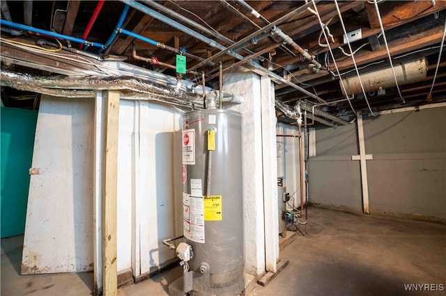 14 Phyllis Ave, Buffalo, NY 14215 - unfinished basement with water heater