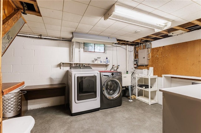 183 Castle Rd, Henrietta, NY 14623 - washroom featuring independent washer and dryer and electric panel