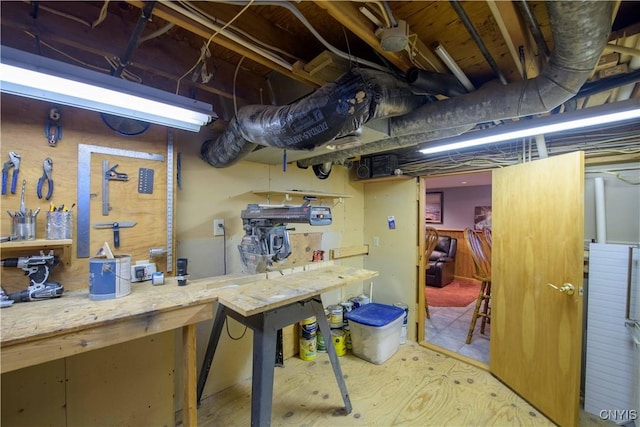 4043 Libra Ln, Clay, NY 13090 - unfinished basement with a workshop area