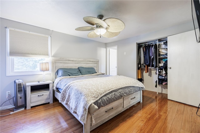 131 Cindy Ln, Greece, NY 14626 - bedroom featuring a closet, hardwood / wood-style floors, and ceiling fan