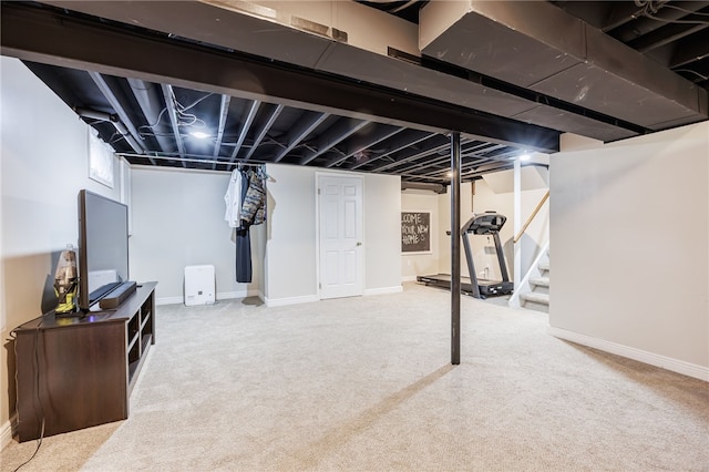 131 Cindy Ln, Greece, NY 14626 - finished basement featuring carpet and stairway