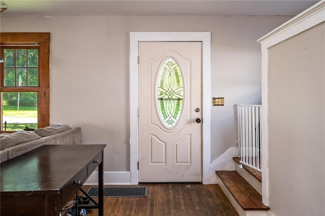 67 Pleasant St, Phelps, NY 14532 - foyer featuring dark wood finished floors and healthy amount of natural light