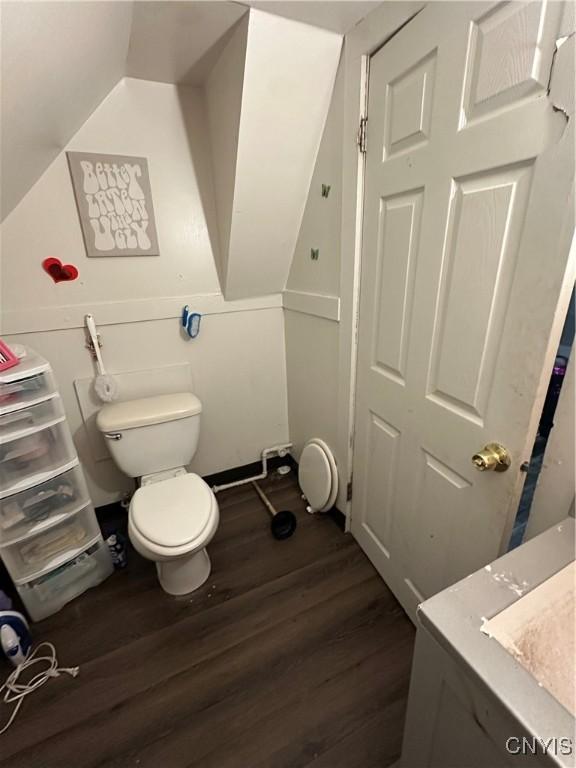 1417 Butternut St, Syracuse, NY 13208 - bathroom featuring wood finished floors and toilet