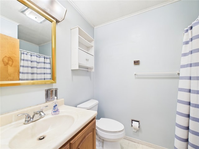1041 Rte 44, Shinglehouse, PA 16748 - bathroom with vanity, crown molding, and a shower with shower curtain