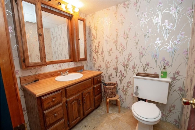 130 Stark Ave, Milo, NY 14527 - half bath with wallpapered walls and vanity