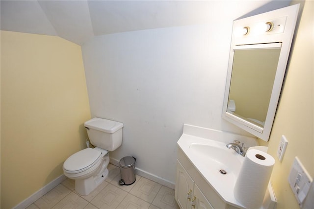 130 Stark Ave, Milo, NY 14527 - bathroom featuring vanity and lofted ceiling