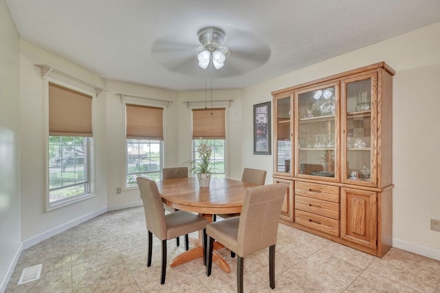 160 Cranbrook Ter, Webster, NY 14580 - dining area with a ceiling fan and light tile patterned flooring