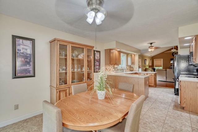 160 Cranbrook Ter, Webster, NY 14580 - dining space featuring a ceiling fan and light tile patterned flooring