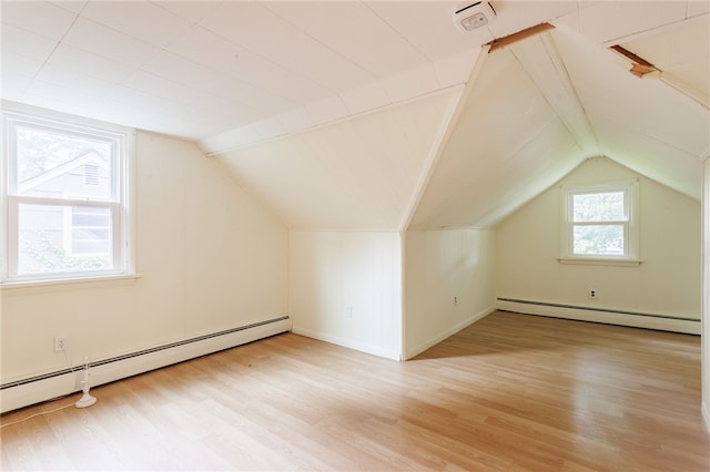 773 Marshall Rd, Chili, NY 14624 - bonus room featuring a baseboard heating unit, light wood-style floors, and vaulted ceiling