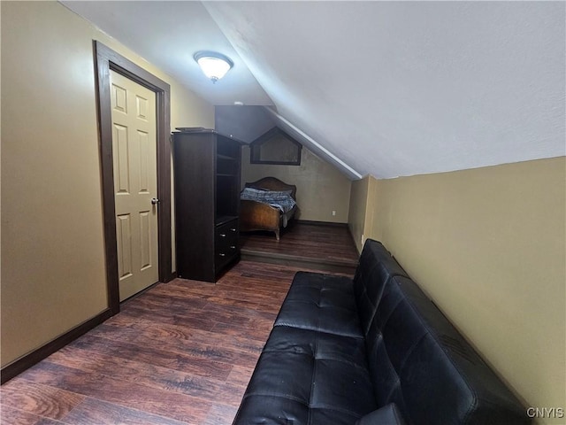 147 N St, Constantia, NY 13042 - bedroom with lofted ceiling and dark wood finished floors