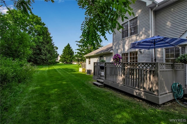 21 Towne Square Dr, Lancaster, NY 14086 - view of green lawn featuring a wooden deck
