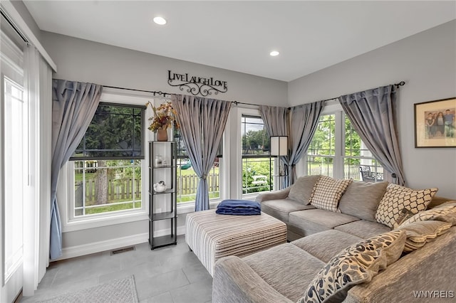 6132 Railroad St, Clarence, NY 14032 - tiled living area with recessed lighting